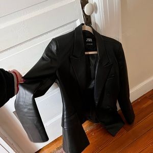 ZARA FAUX LEATHER BLAZER
